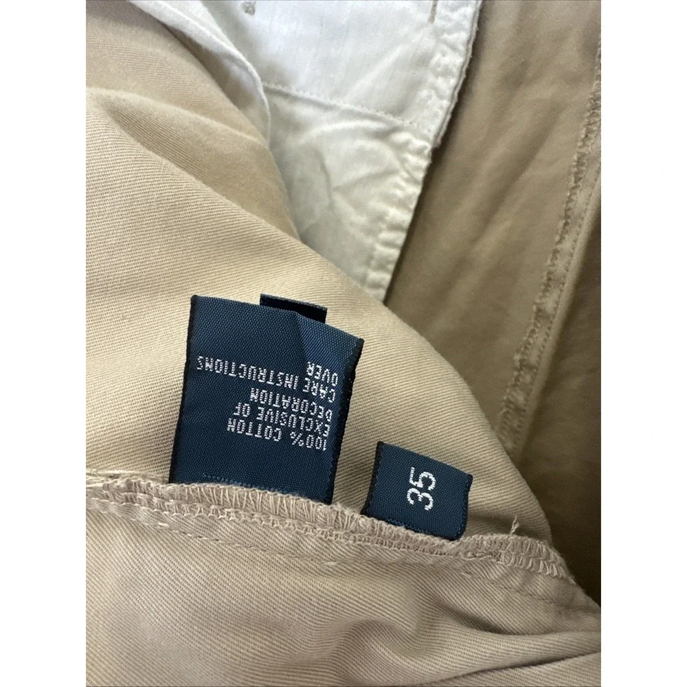 Polo Ralph Lauren Tyler Shorts Mens 35 Khaki Pleated Classic Fit‎ Cotton Chino